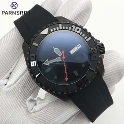 41mm Black Business Fashion Men's Watch NH36 Movement Scratch Resistant Sapphire Glass Rubber Strap Men's Watch Clock