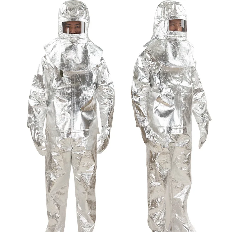 1000 Degrees Aluminum Foil Insulation Suit High Temperature and Fire Protection Suit Split