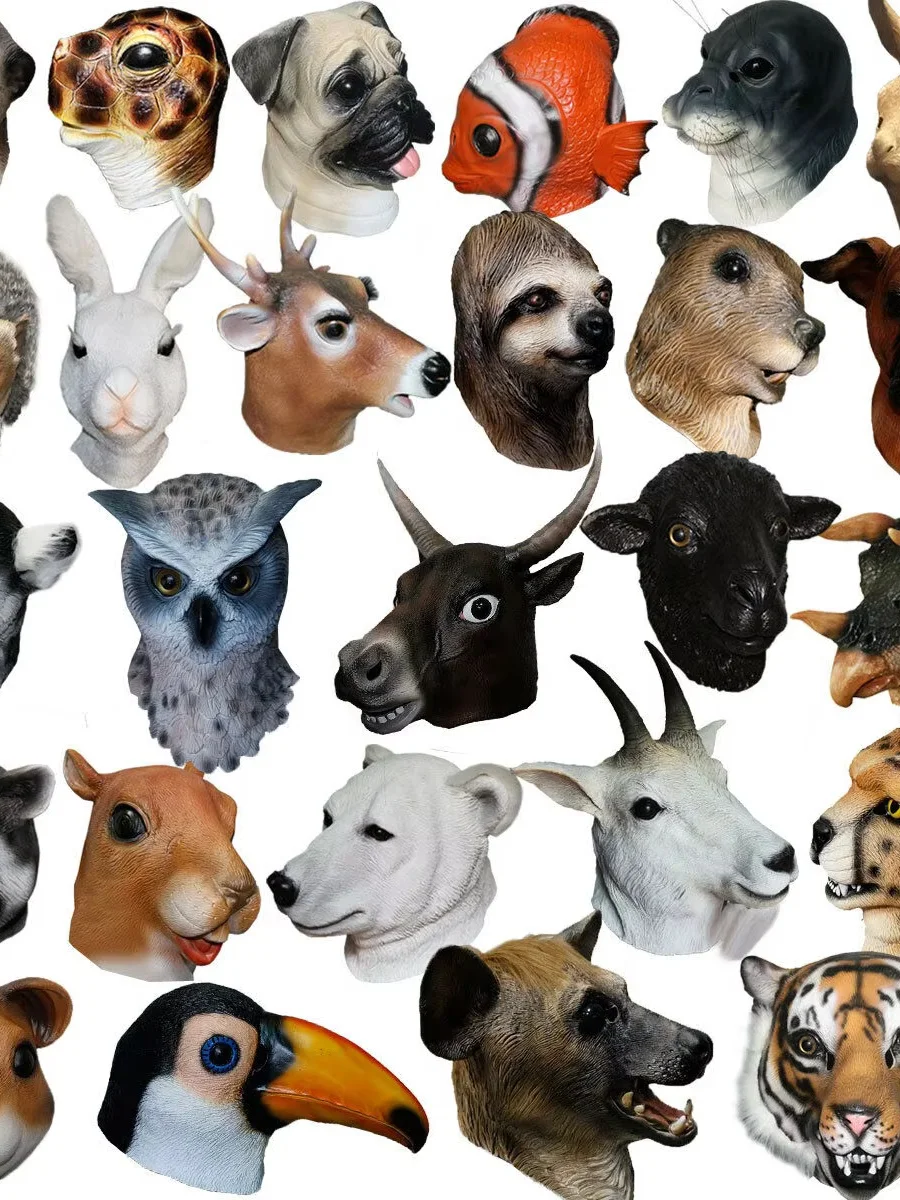 Latex Bull Mask Animal Head Full Head Halloween Party Costumes Fancy Dress Carnival Party Latex Masks