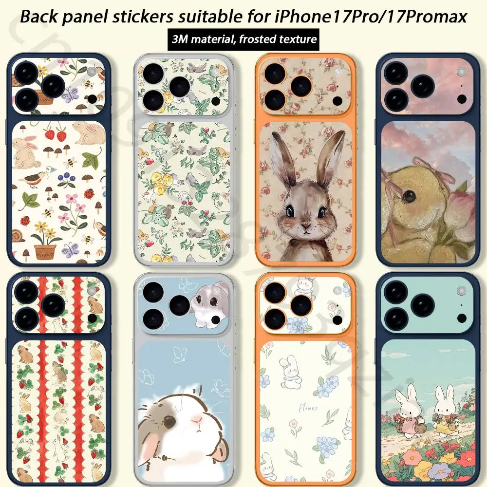 

Cute Cartoon Rabbit TICKET Decal Skin Wrap for iPhone 17 Pro/Pro max Protective Film for Back, Frame, Camera