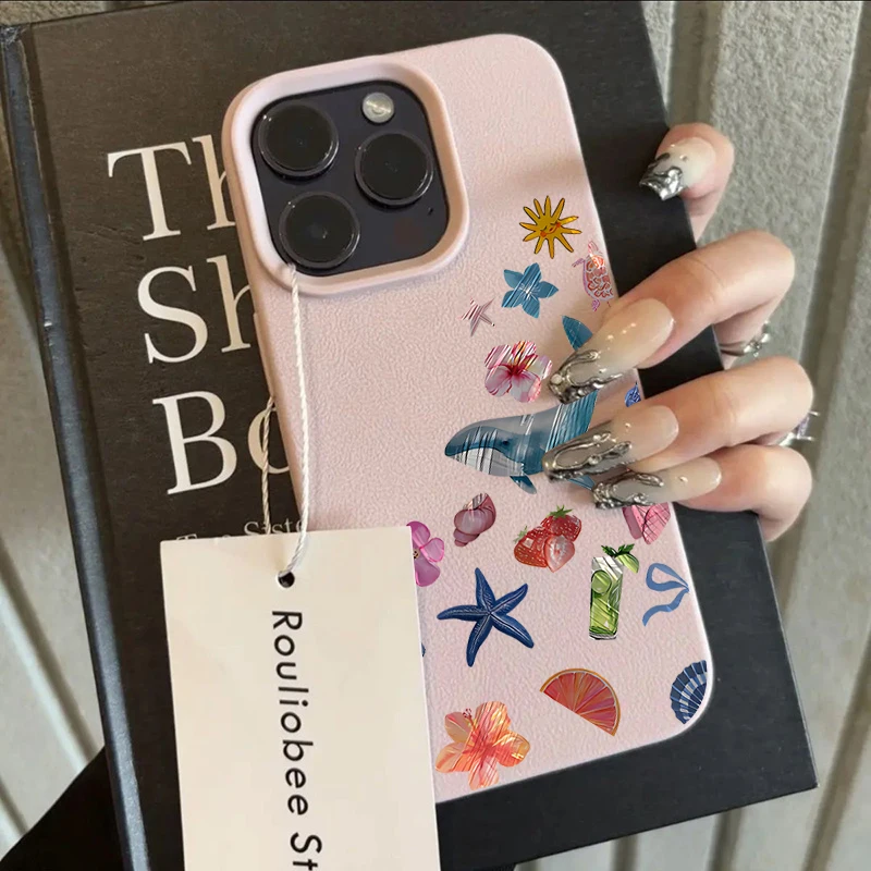Marine Dolphins INS Collage-Stil Hüllen für iPhone 17 15 14 Pro Max Hülle iPhone 16 13 12 11 XS XR Plus Stoßfeste TPU-Schutzhülle – Detail 2