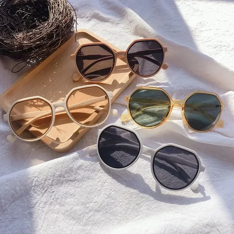 Fashion Style All-match Trend Sunglasses Personalized Round Frames Sunglasses Ins Trend Candy Color Big Frame Sunglasses Eyewear