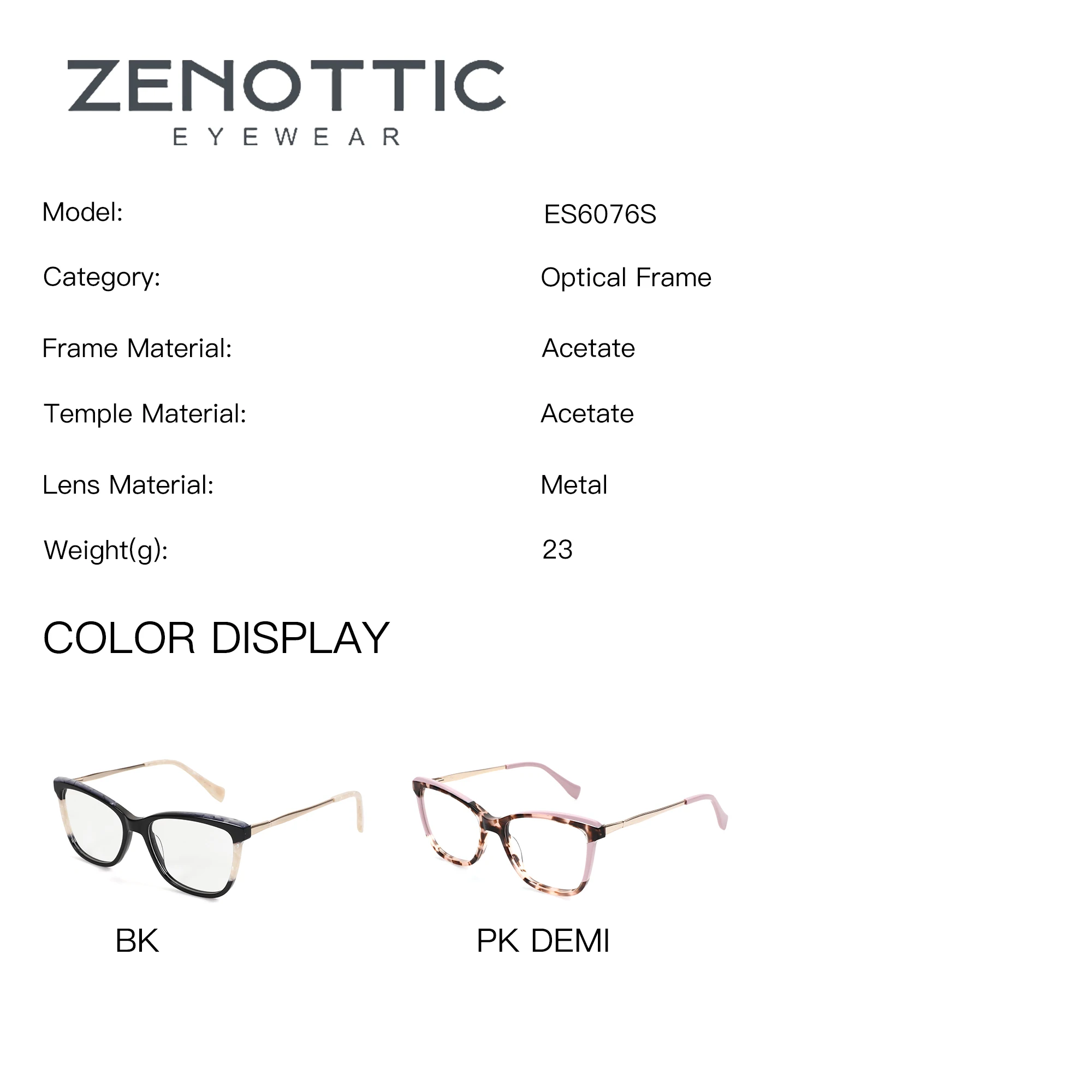 ZENOTTIC M Size Butterfly Acetate Myopia Prescription Glasses For Women Blue Light Myopia Graduated Eyeglasses  Multifocal Lens