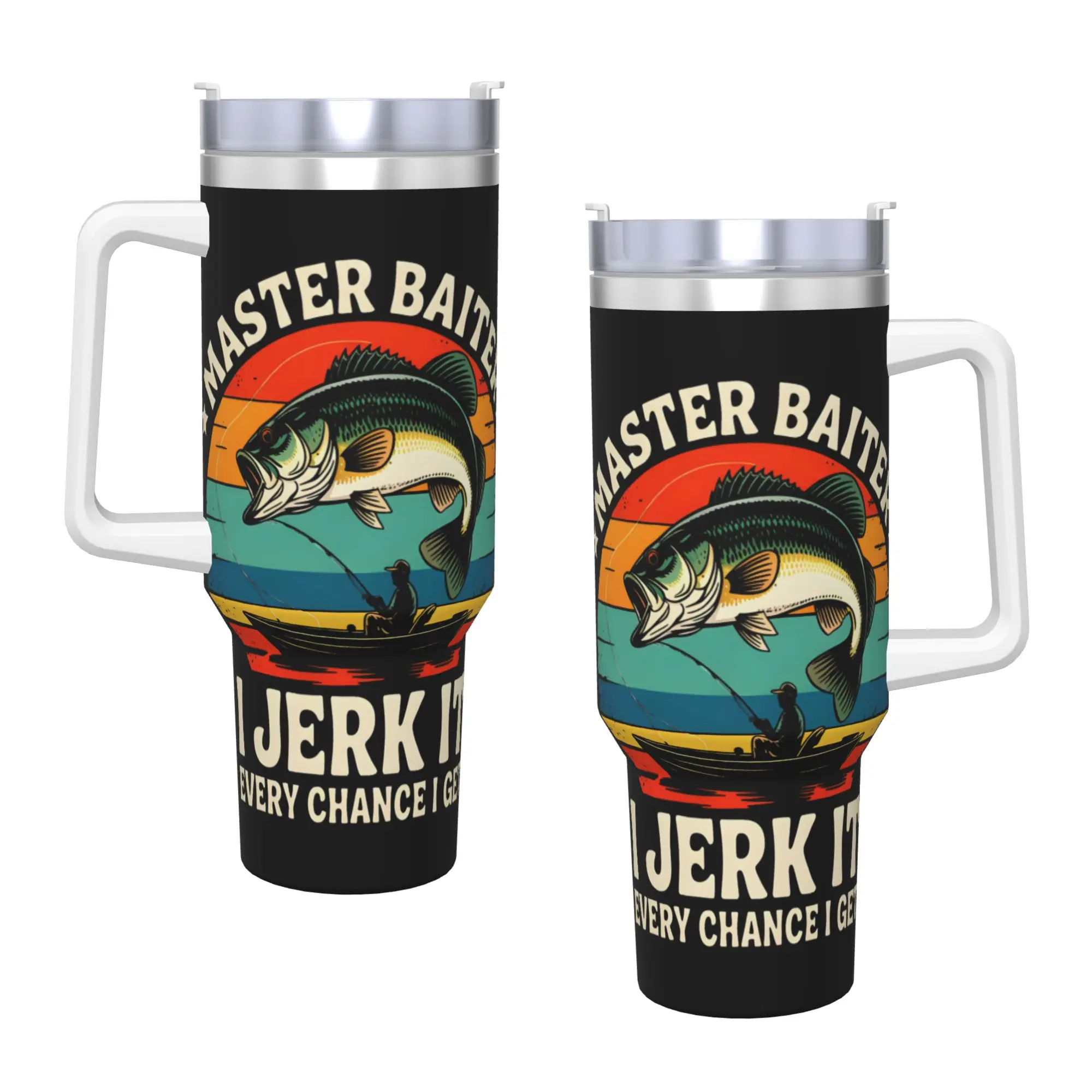 Kayak Fishing Stainless Steel Tumbler  Travelist Car Mugs Large Thermal Cups Heat Preservation Hot Drinks Milk Tea Water Bottle