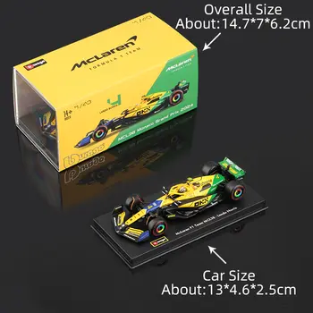 Bburago 1:43 2024 F1 車型搭配頭盔合金微縮壓鑄方程式賽車玩具 MCL38 W15 SF24 RB20 A524 8 最佳銷售 壓鑄 1 43 - №3
