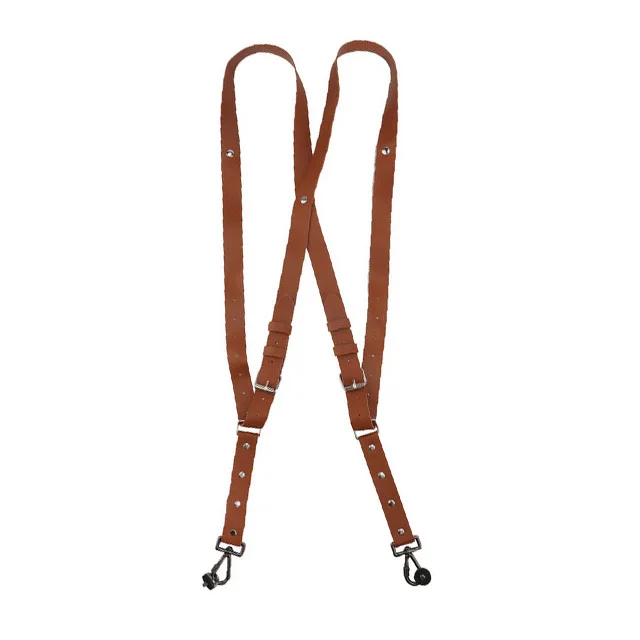 European American Style Men\'s Camera Harness Hanger Shoulder Suspender Fashion Gentle Suspenders PU Leather Straps Adult Belts