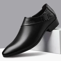 Luxury Men Leather Shoes Formal Dress Shoes for Male Plus Size Party Wedding Office Work Shoes Slip on Business Casual Oxfords