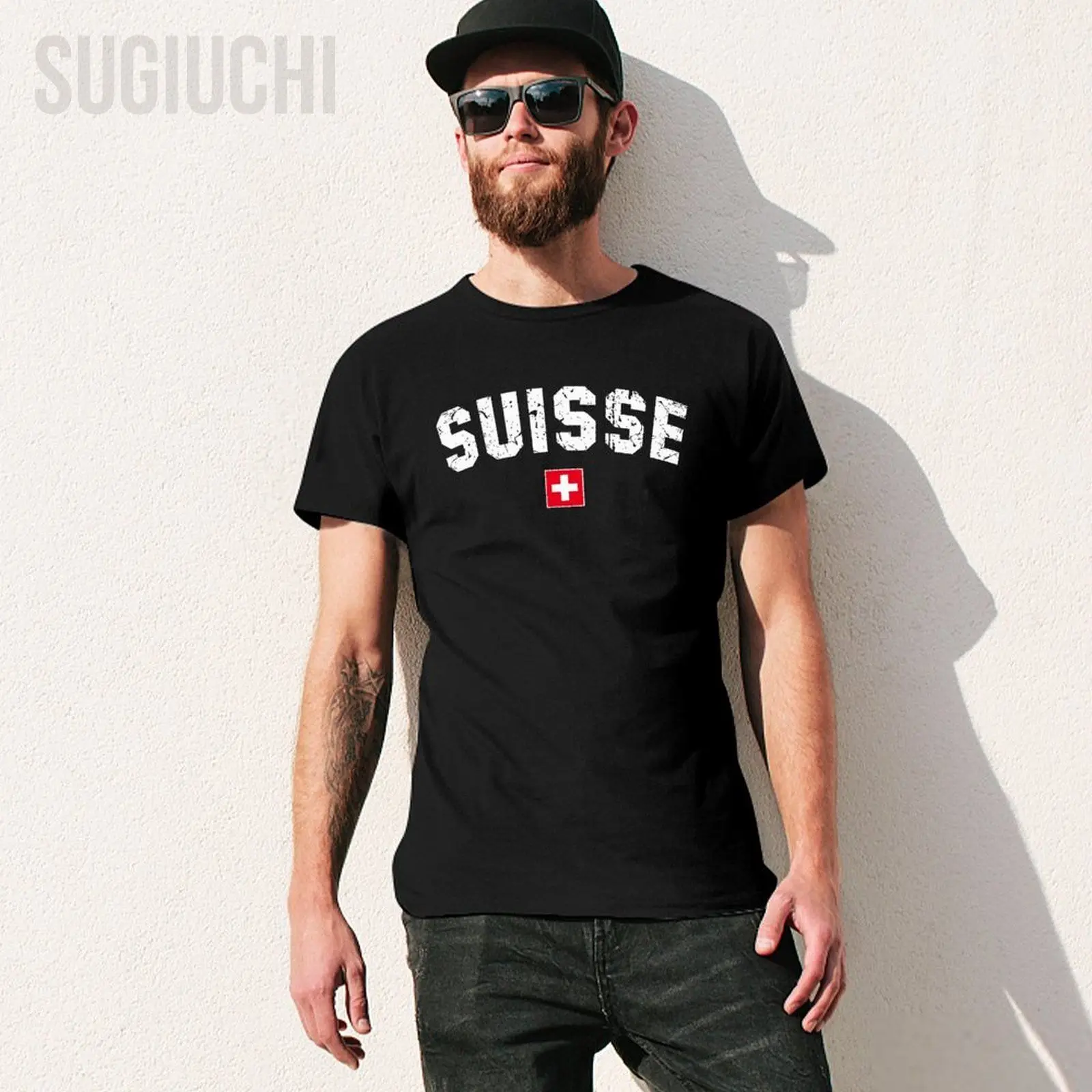 Unisex Men SUISSE SWITZERLAND Flag  SWITZERLAND Tshirt Tees O-neck T Shirts Women Boys 100% Cotton T-Shirt