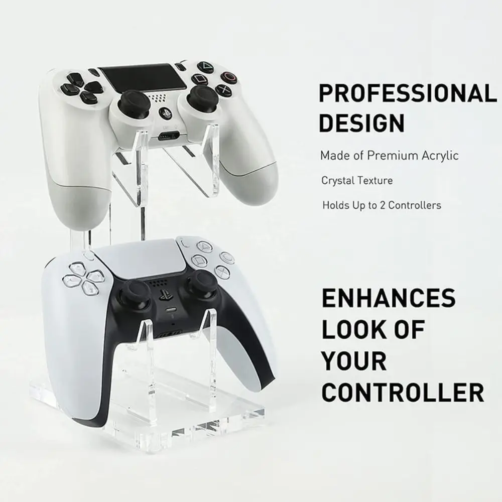 Acrylic 2-Layer Controller Holder Transparent Stable Game Handle Display Stand Universal Dual Game Controller Holder