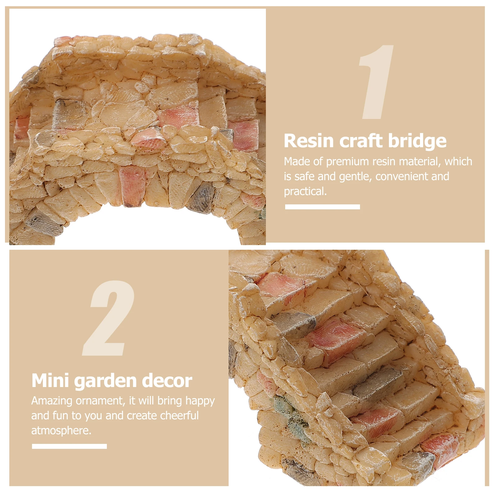 

Mini Garden Bridge Resin Decor Durable Outdoor Landscape Adornment Statue Balcony Yard Scene Layout DIY Handcraft Miniature