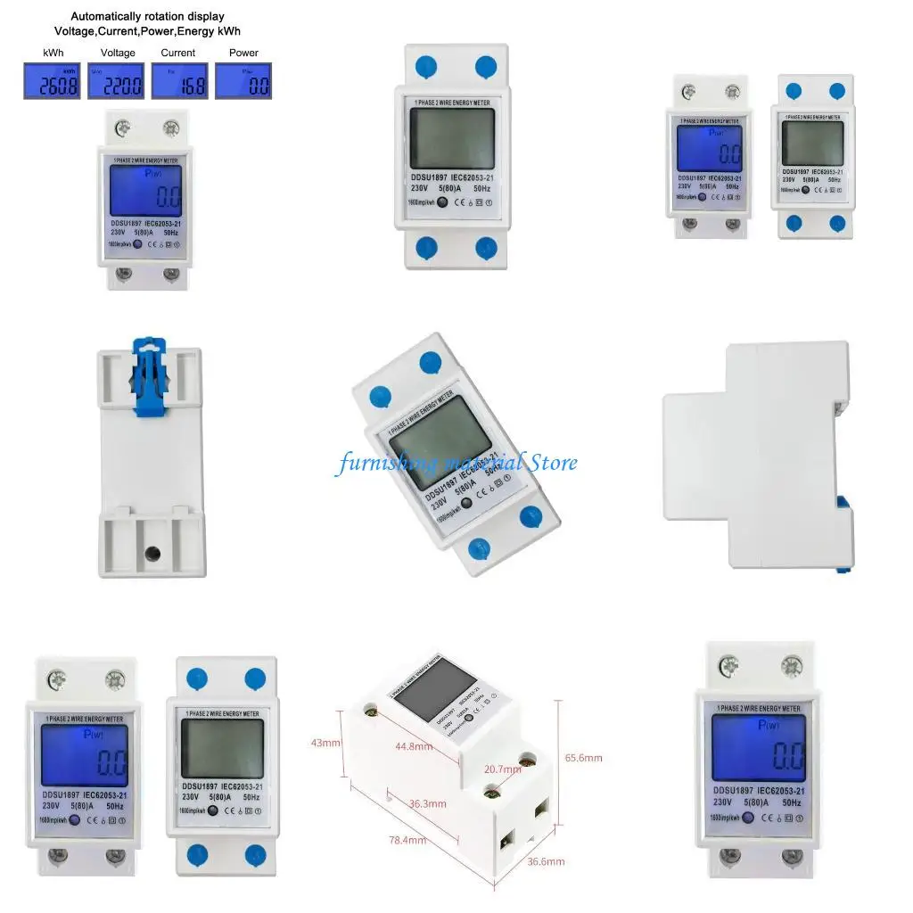 

Y5GD Single-Phase Reset Power Meter for w/ for w/o Backlight Energy Meter kWh Vo