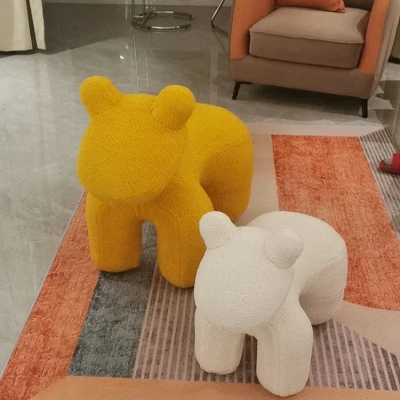 Silla Pony, taburete creativo de animales para sala de estar, adornos minimalistas de ocio para adultos, silla nórdica para cachorros, Muebles otomanos, PUF de banco