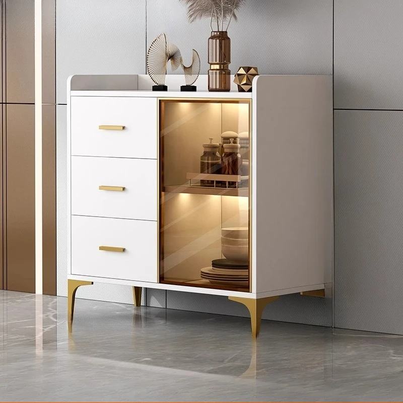 

Dining edge, high-end feeling, living room storage, modern and simple kitchen cabinets, bowls, wine, tea and water cabinets