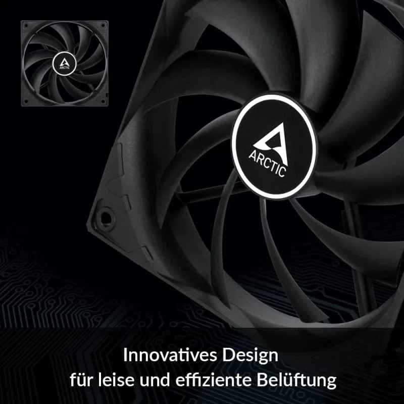 Arctic F12 Black 120 mm Standard Case Fan , Low Noise , Quiet motor,  Fan Speed: 1350 RPM