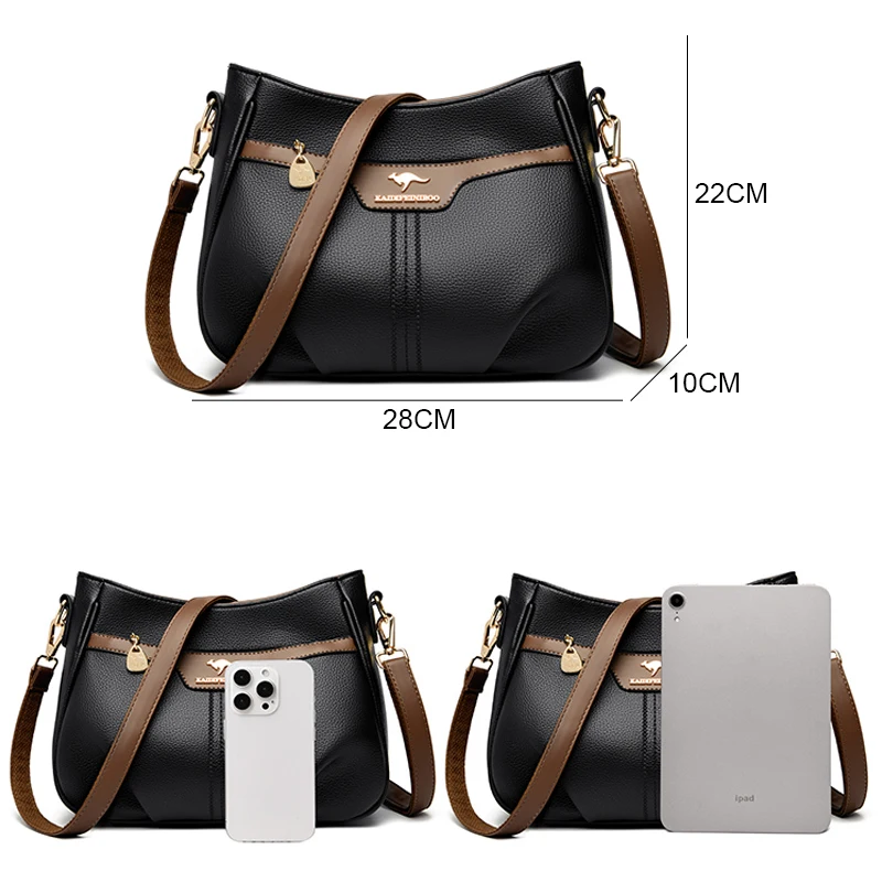 New Solid Color Ladies Handbags Fashion Shoulder Bags For Women 2026Large Capacity High Quality Leather Tote Messenger Bag Sac