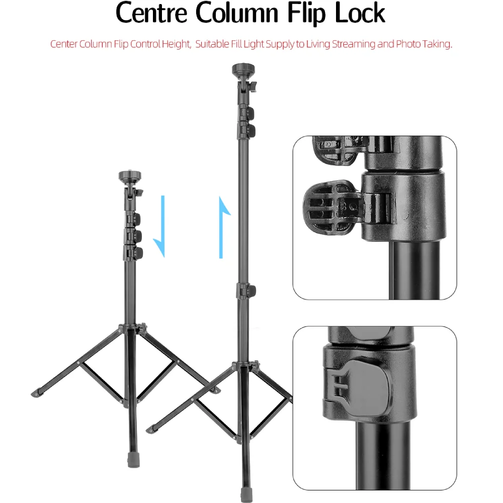 KINGJOY-Soporte de luz de 134cm para fotografía, soporte de Flash de aleación de aluminio, trípode de cámara portátil para estudio fotográfico, lámpara de relleno, transmisión en vivo