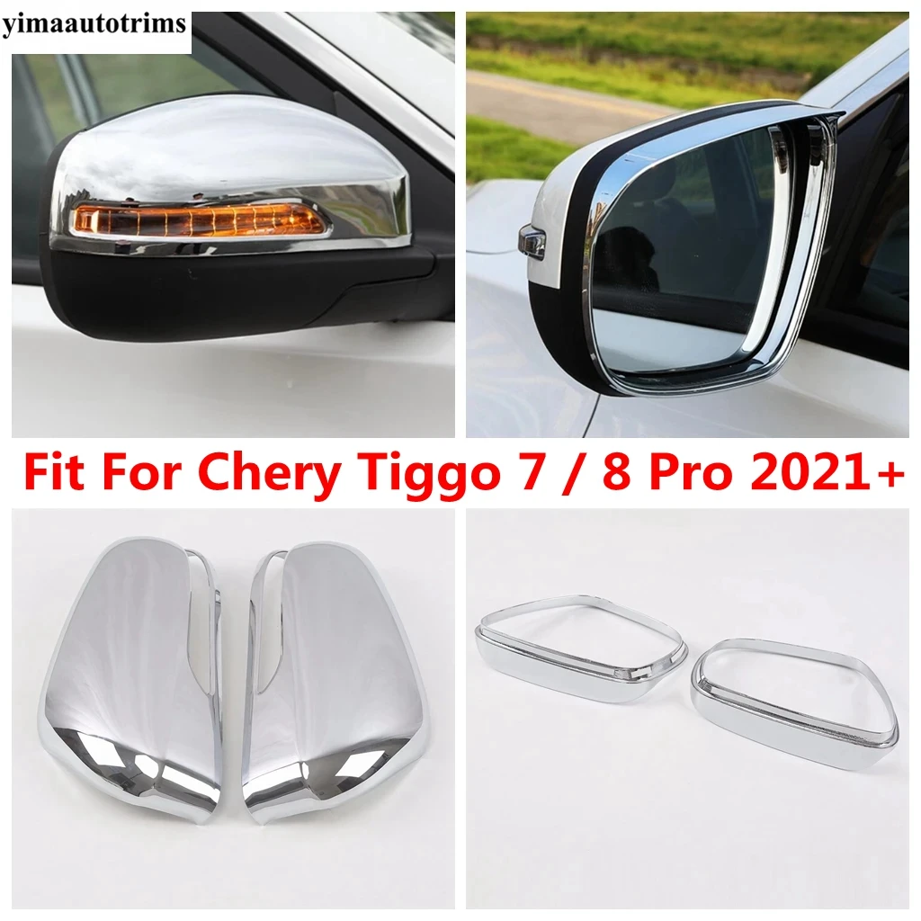 

For Chery Tiggo 7 / 8 Pro 2021 2022 2023 Rearview Mirror Caps Shell Case Protective Cover Trim Rain Eyebrow Exterior Accessories