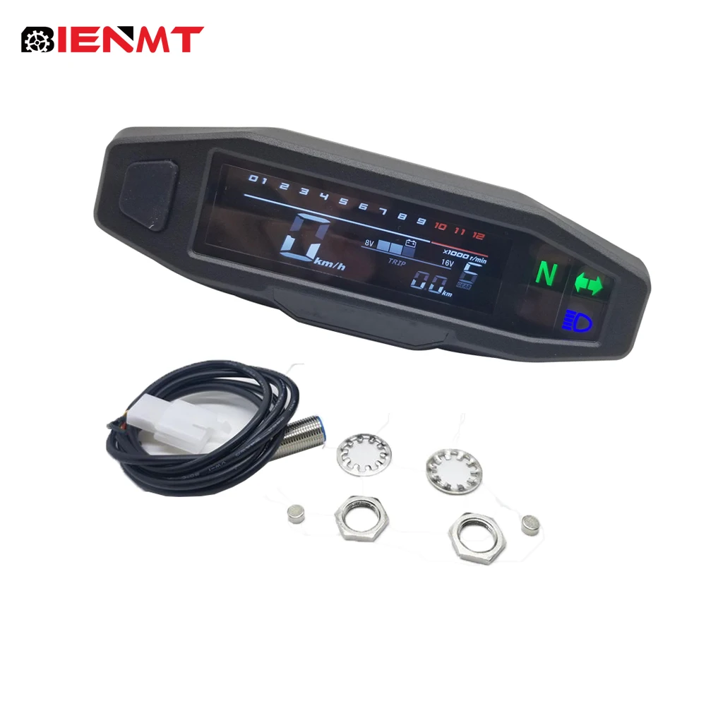 Mini lcd Universal RPM Speedometer Digital Odometer Electric Instrument Motorcycle Meter For KR200 accesorios para motocicleta