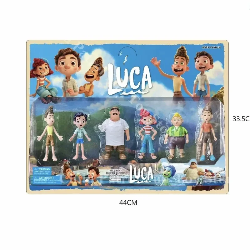 6pcs Disney Pixar Movie Luca Cartoon Anime Figures Luca Alberto Sea Monster PVC Model Dolls Toys Collection Hobby Birthday Gifts