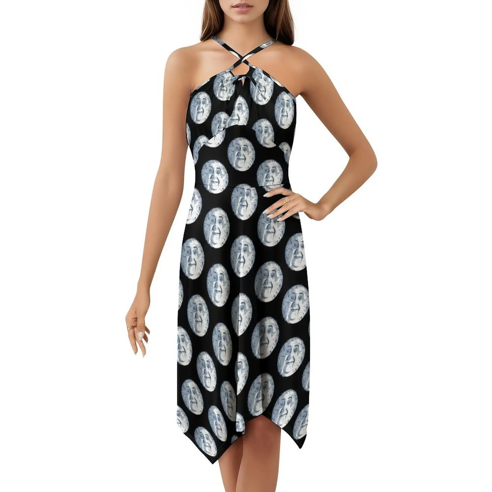 فستان عطلة مثير من Nigel Channing Figment Moon للنساء على الشاطئ وحفلات أعياد الميلاد فستان قصير فيجمنت Center Journey Into