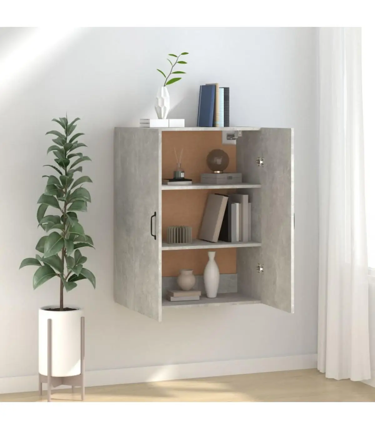 69,5x34x90 cm gray concrete plywood hanging cabinet storage lockers and cabinets