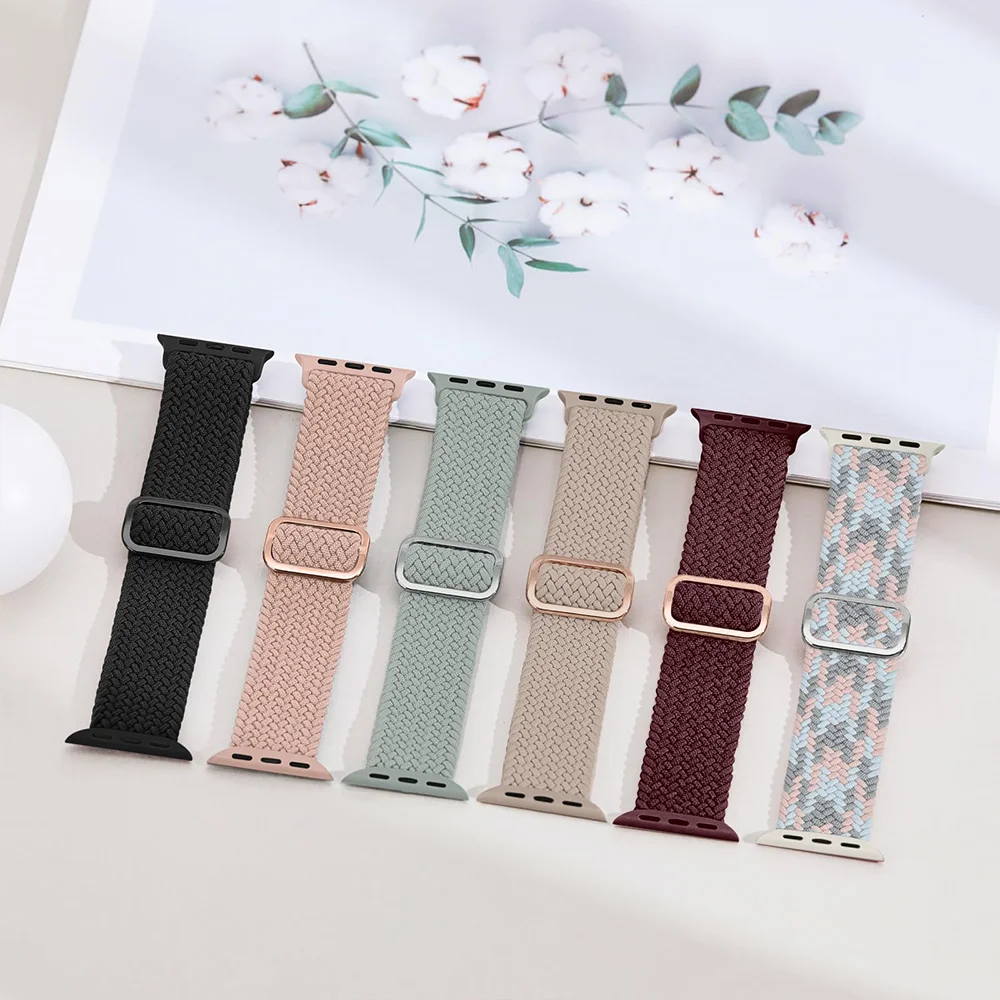 Straps For Apple watch Ultra 2 band 49mm 38mm 44mm 40mm 41mm 42mm 45mm Braided solo loop correa bracelet series 9 8 7 3 5 se 6 4