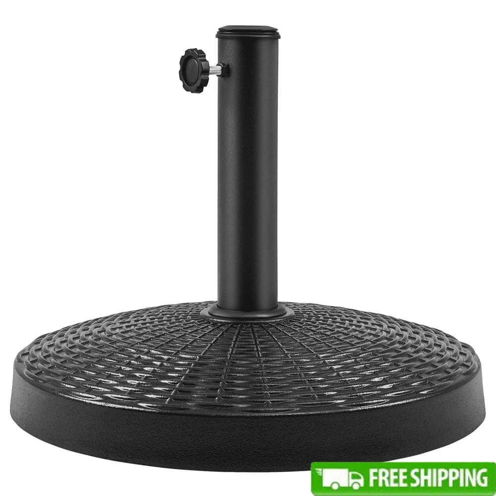 

Heavy Duty 31lb Outdoor Patio Umbrella Base 1.5in 1.9in Poles Durable Resin All Weather Stability Garden Stand