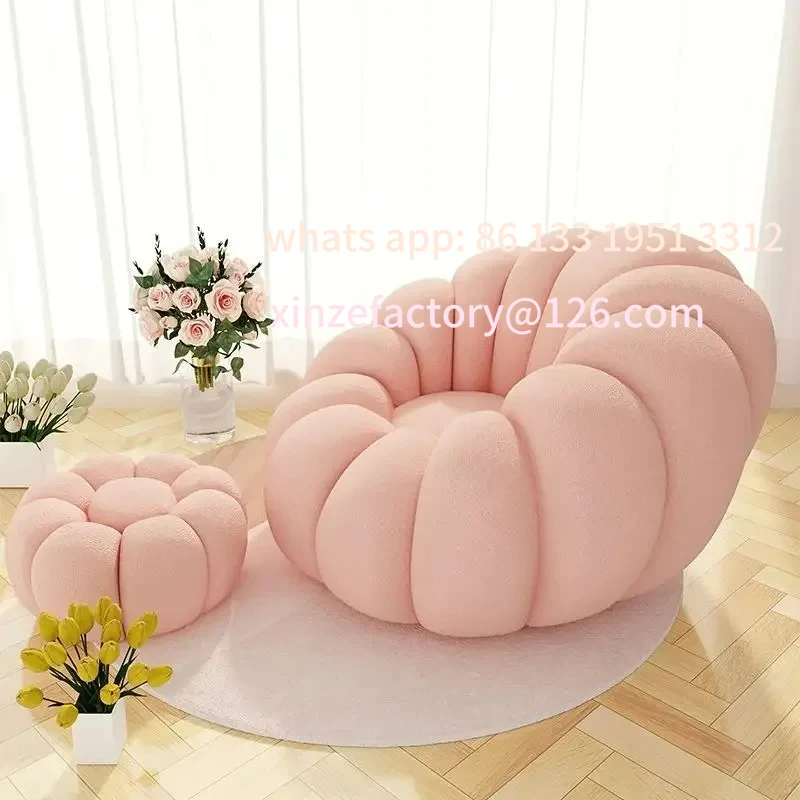 

Customizable Nordic Style Lazy Pumpkin Cloud Sofa Chair for Balcony Living Room Furniture Lazy Nordic Style Balcony Leisure