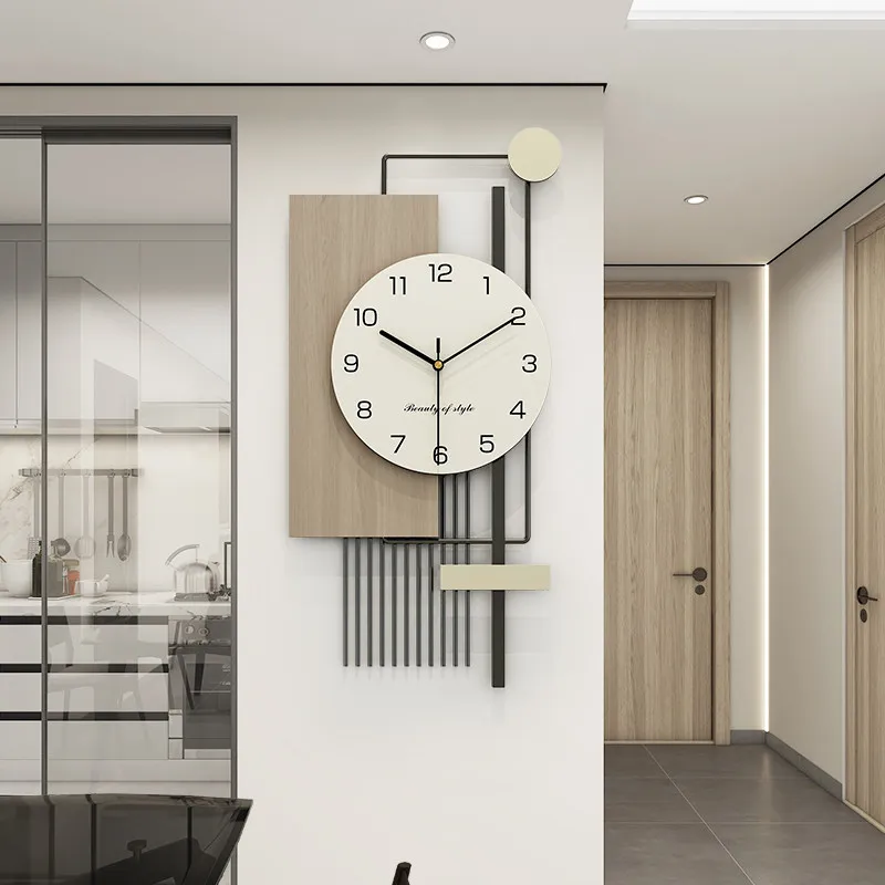 

Minimalist Living Room Quartz Wall Clocks Aesthetic Stylish Digital Clock Nordic Large Wall Clocks Wooden Watches Home Decor