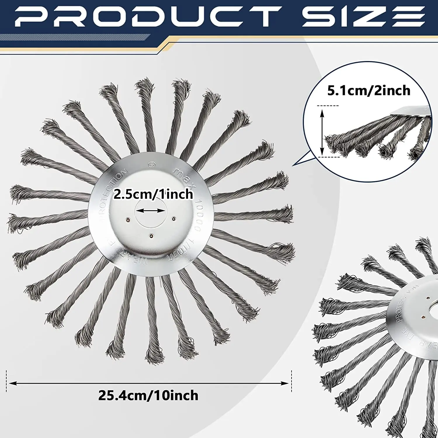 Imagem -05 - Lusqi-steel Wire Wheel Weed Aparar Cabeça Conveniente Weeding Escova Substituir Casa Gasolina Mower para Remover Ervas Daninhas e Musgo 10