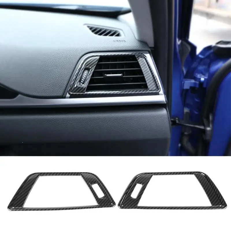 For BMW 3 Series F30 2013-2018 2Pcs Carbon Fiber Style Car Side Air Conditioning Vent Cover Trim Frame Stickers LHD