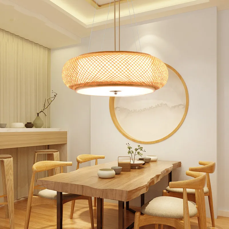 Imagem -04 - Luzes Pingente de Bambu Moderno Estilo Japonês Hanglamp para Sala Estar Quarto Sala Jantar Loft Decoração E27 Luminária Suspensão