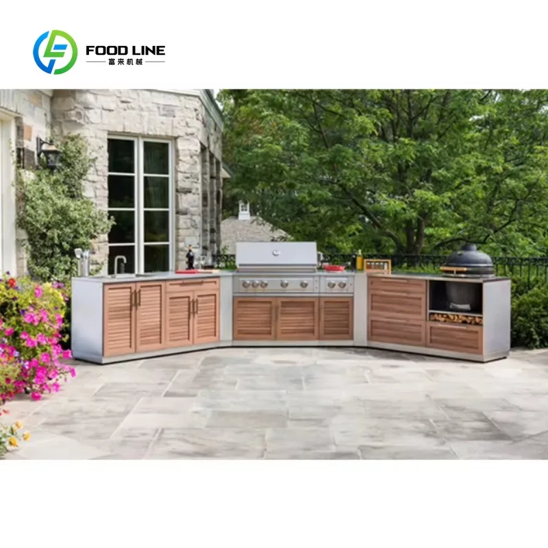 Customized Hot Selling Gas Grill Stainless Steel Outdoor Bbq Kitchen Outdoor Furniture Cabinets Modular Outdoor Kitchen