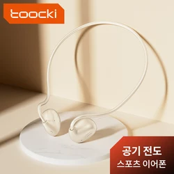 Toocki Gas Conduction Bluetooth 5.3 Wireless Headphones Lightweight Ear Hanging Earphones Key Control Long Battery Life Headsets