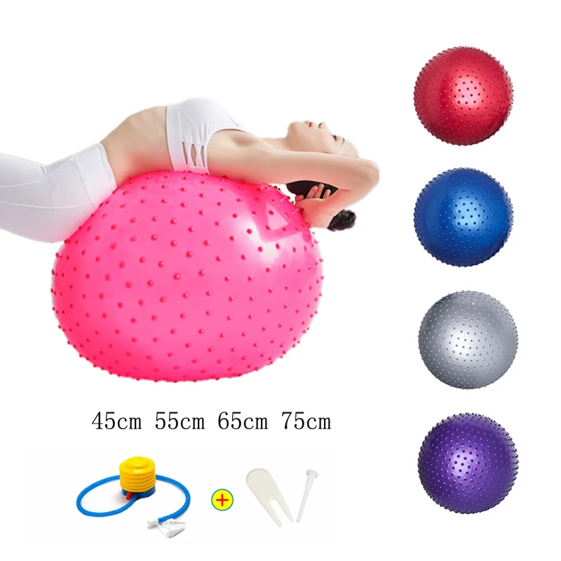 45CM / 55CM  65CM  75CM Barbed Massage Ball Sports Yoga Balls Point Fitness Gym Balance Fitball Pilates Workout Exercise