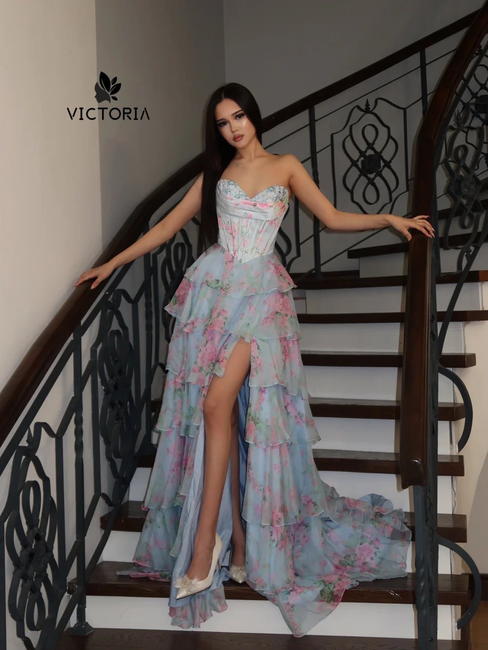 

High Split Flowers Prom Dresses Replum Graduation Party vestidos de 15 años quinceañeras 2025 Customized