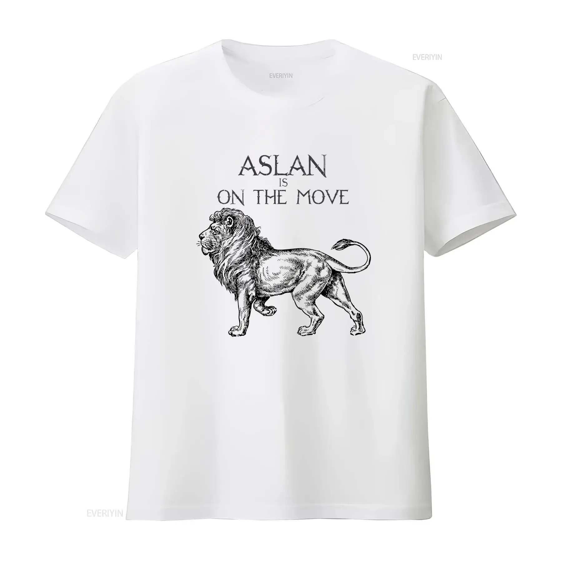 

Футболка Aslan Is On The Move Chronicles Lion Caspian Susan Peter of Narnia, винтажная, слегка универсальная, повседневная, унисекс