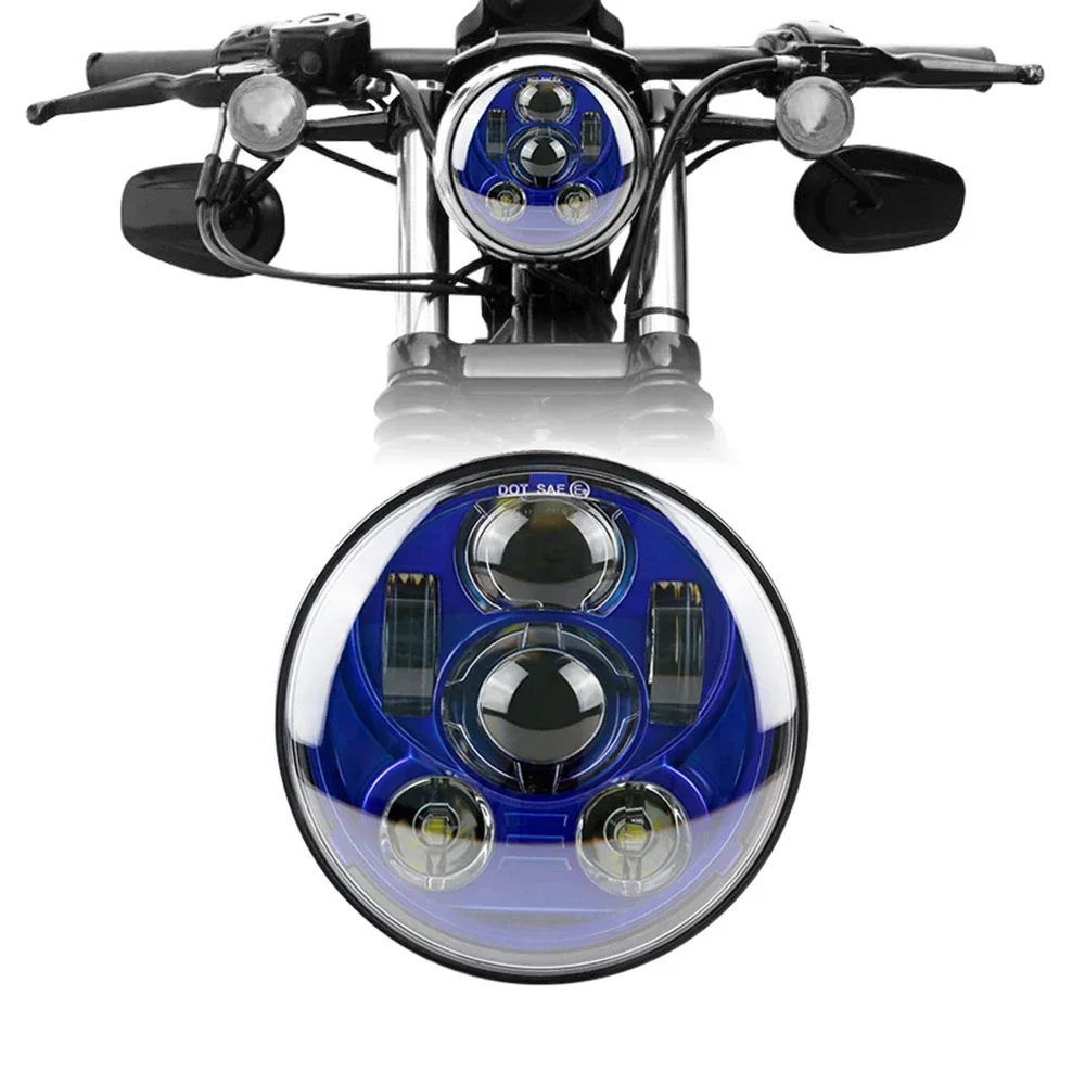 Farol led hi low beam para motocicleta harley, peças e acessórios, farol led de 5.75 polegadas