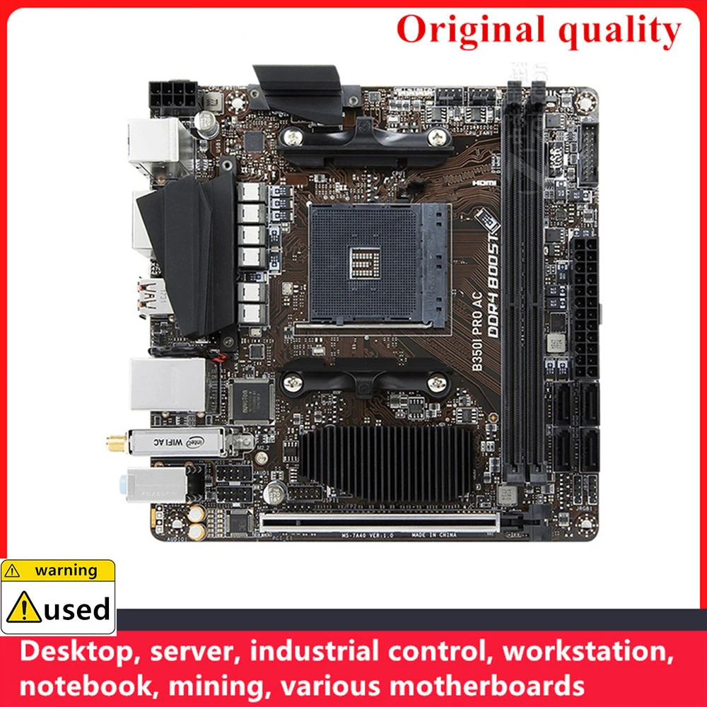 For B350I PRO AC Motherboards Socket AM4 DDR4 64GB For AMD B350 Desktop Mainboard SATA III USB3.0