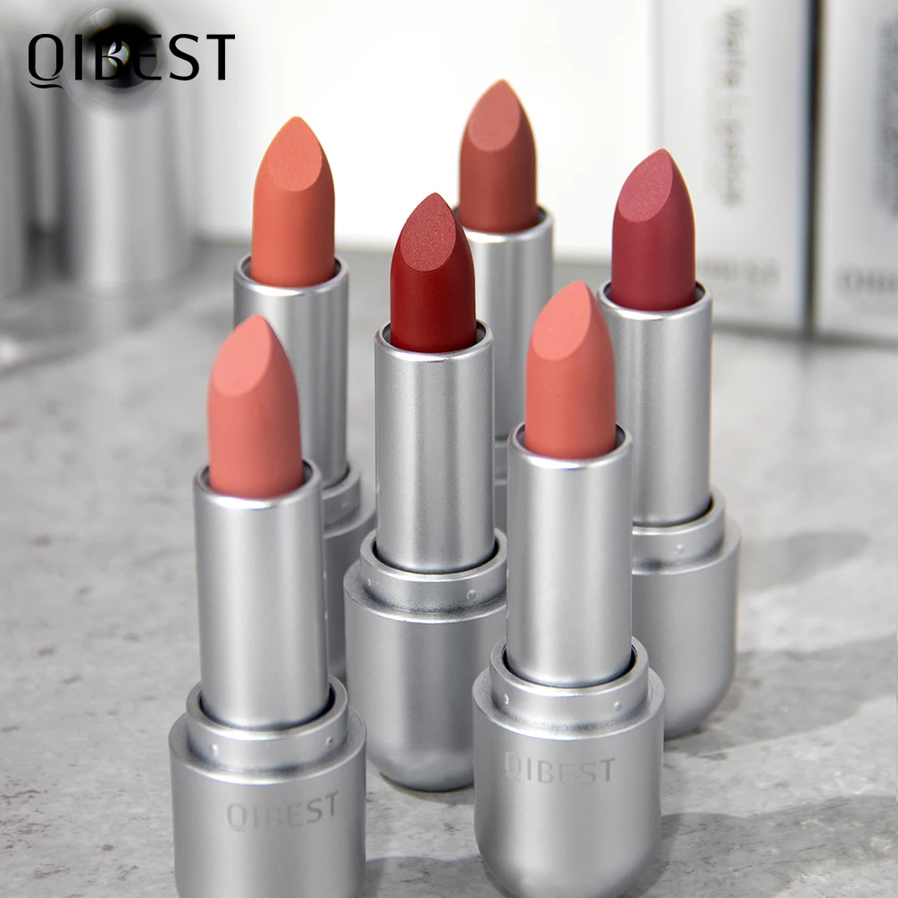 

QIBEST Lipstick Matte Long Lasting No-stick Lipstick Waterproof Makeup Lip Stick Smudge-free Classic Highly Pigmented Lip Tint