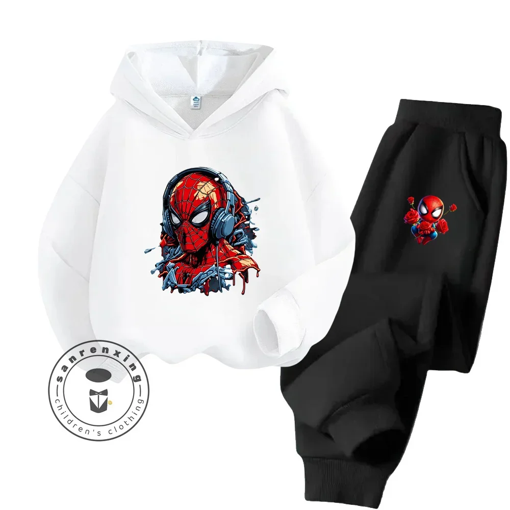 Cartoon Spider Man Cute Long Sleeve Fashionable Streetwear Suitable for Kids Spring Autumn Casual Style Hoodie Fashion Tracksuit