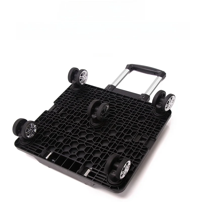 folding-pull-rod-car-portable-tablet-cart-with-brake-universal-wheel-shopping-bag-luggage-small-pull-car-metal-material