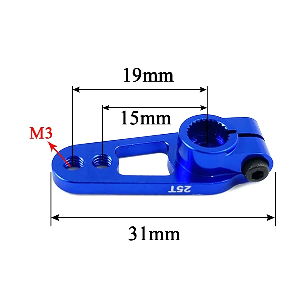 Aluminum 25T Servo Horn Arms 25 Teeth Spline M3 Clamp Steering for Futaba Savox Power HD Motors Sakura D4 RC MG995 MG946R MG996R