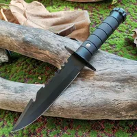 Stainless Steel Outdoor Straight Knife - Tactical Survival Tool Self-Defense Hunting Camping Bushcraft Fixed Blade Knife