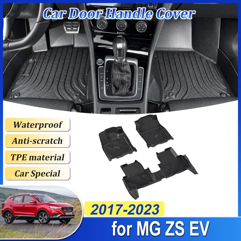 

For MG ZS EV MGZS 2017~2023 Car LHD Floor Mat Line Carpet Pad Waterproof Part Rug Interior Waterproof Leather Mud Accessories