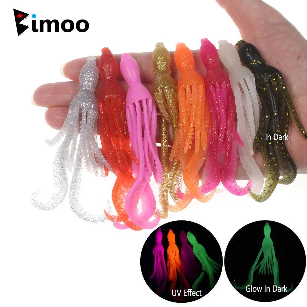 

Bimoo 3.9g Glow UV Soft Octopus Squid Bait Floating TPR Material Pesca Wobbler Fishing Tackle Saltwater Snapper Fishing Lure