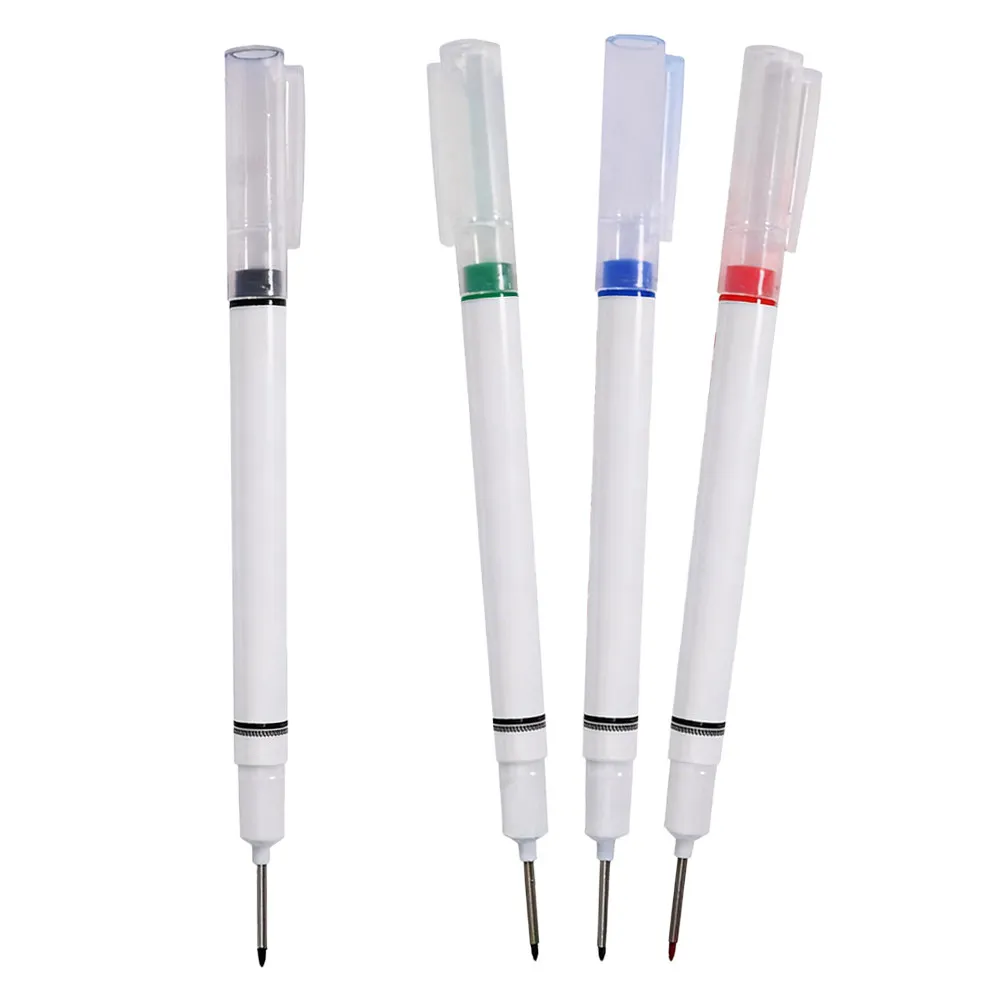 

4Pcs Long Head Deep Hole Marker Pens Vibrant Ink Colorful Heavy Duty Industrial Marking Tool for Drill Positions Welding