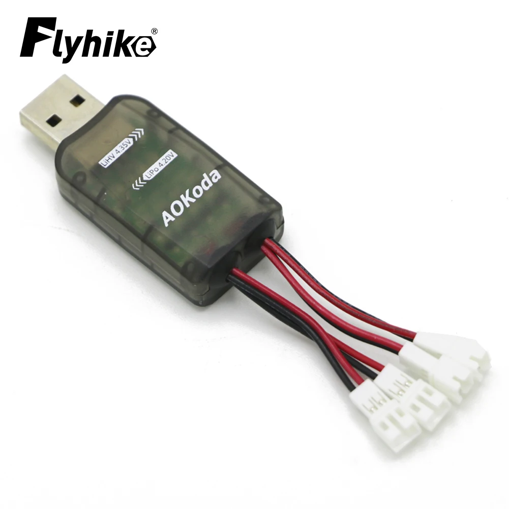 AOKoda CX405 4CH Micro USB Battery Charger For 1S Lipo LiHV Battery