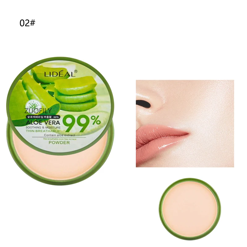 Aloe Vera Soothing Powder Base Waterproof Moisturizing Concealer Foundation Solid Make Up Oil Control Face Makeup Cosmetics 2022