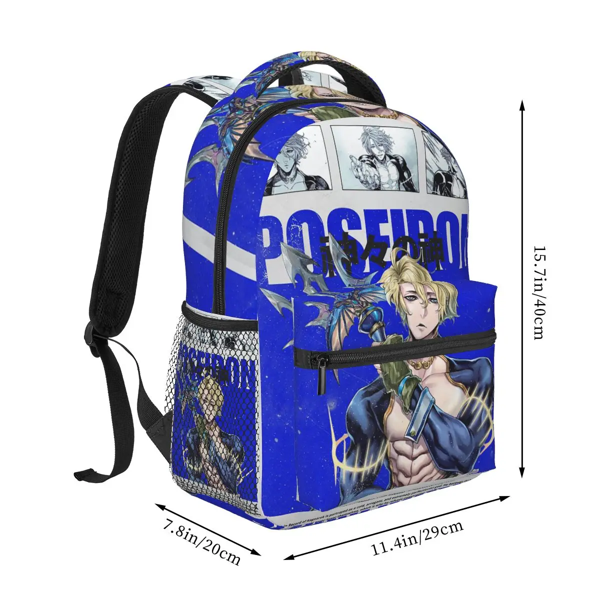 Poseidon Record Of Ragnarok Statue Anime Backpacks Boys Girls Bookbag Children School Bags Cartoon Kids Rucksack Shoulder Bag